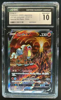 2022 Pokemon SWSH VSTAR Universe JP Entei V Special Art Rare #213/172 CGC 10 - Image 1