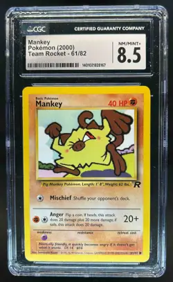 2000 Pokemon Team Rocket Mankey #61/82 CGC 8.5 - Image 1