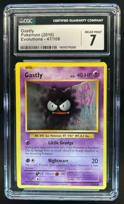 2016 Pokemon XY Evolutions Gastly #47/108 CGC 7 - Image 1