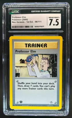 2000 Pokemon Neo Genesis 1st Edition Professor Elm #96/111 CGC 7.5 - Image 1