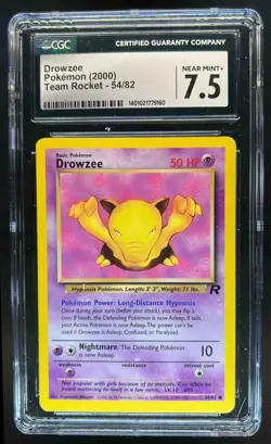 2000 Pokemon Team Rocket Drowzee #54/82 CGC 7.5 - Image 1
