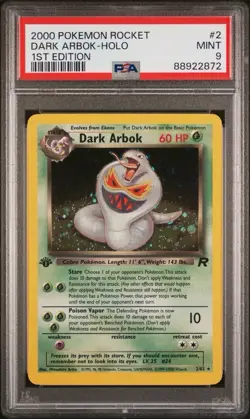 2000 Pokemon 1st Edition Team Rocket Dark Arbok Holo | PSA 9 - Image 1