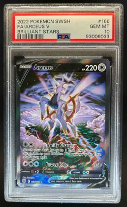 2022 Pokemon SWSH Brilliant Stars Arceus V #166/172 PSA 10 - Image 1
