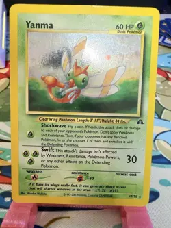 Pokemon TCG Yanma Neo Discovery 17/75 Unlimited Holo Rare Vintage 2001 #17 MP - Image 1