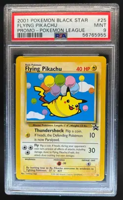 2001 Pokemon Black Star Promo Pokemon League Flying Pikachu #25 PSA 9 - Image 1
