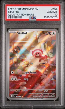 2025 POKEMON MEG EN-MEGA EVOLUTION ILLUSTRATION RARE #154 STUFFUL PSA 10 - Image 1