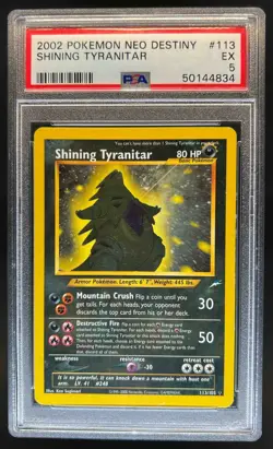 2002 Pokemon Neo Destiny Shining Tyranitar Holo #113/105 PSA 5 - Image 1