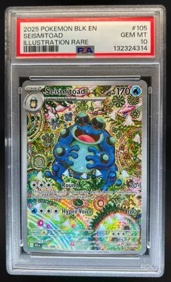 2025 Pokemon Black Bolt Seismitoad Illustration Rare #105/086 PSA 10 - Image 1