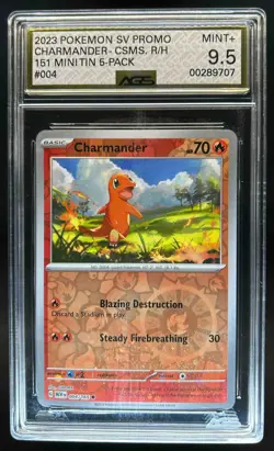 2023 Pokemon SV 151 Charmander Reverse Holo #004/165 AGS 9.5 - Image 1