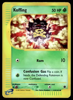 2002 Pokemon - Expedition Koffing - Reverse HOLO Basic/Common #114/165 - Image 1