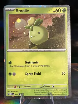 Pokemon TCG Smoliv Svp Black Star Promos SVP023 Holo Promo Cosmos Holo Rare... - Image 1