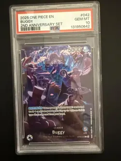 Buggy (English Version 2nd Anniversary Set) OP09-042 One Piece Promotion PSA 10 - Image 1