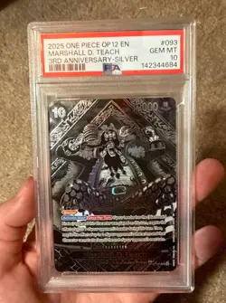 One Piece OP12-LEGACY of the Master 3rd ANV-SILVER Marshall D. Teach PSA 10 - Image 2