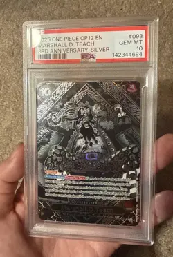 One Piece OP12-LEGACY of the Master 3rd ANV-SILVER Marshall D. Teach PSA 10 - Image 3