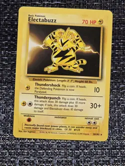 Vintage Pokemon Card Electabuzz 020/102 Base Set Rare Regular English 1999 WOTC - Image 1