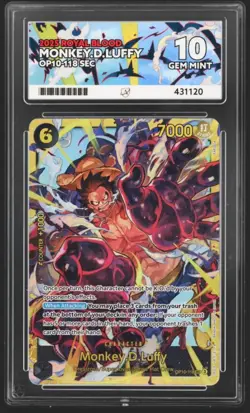 OP10-118 Monkey.D.Luffy SEC Alt Art One Piece TCG English Card ACE 10 - Image 2