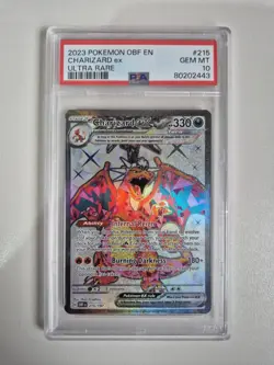 PSA 10 Charizard ex 215/197 Obsidian Flames Ultra Rare Pokemon GEM MINT - Image 1