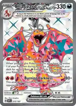 Charizard ex 215/197 Ultra Rare ex Obsidian Flames Pokemon Cards - Image 1
