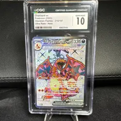 2023 POKEMON ULTRA RARE CHARIZARD EX OBSIDIAN FLAMES 215/197 CGC GEM MINT 10 - Image 1