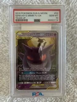 Pokemon TCG Gengar & Mimikyu GX Holo Ultra Rare Card 53/181 Tag Team - Image 1