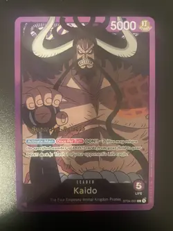 ST04-001 Super Pre Release Kaido Leader Card One Piece TCG Animal Kingdom - Image 2