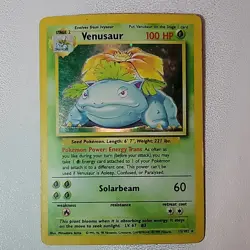 1999 Base Set Pokemon TCG Venusaur #15/102 Holo Rare - Image 1