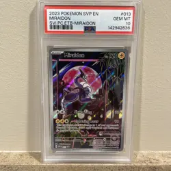 2023 POKEMON SCARLET & VIOLET POKEMON CENTER ETB PROMO SVP #013 MIRAIDON PSA 10 - Image 1