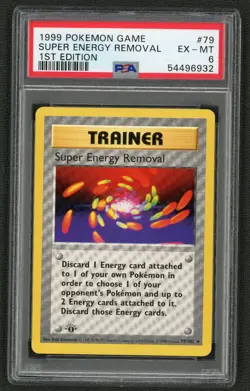1999 POKEMON GAME 79 SUPER ENERGY REMOVAL 1ST EDITION PSA EXCELLENT-MINT 6 - Image 1