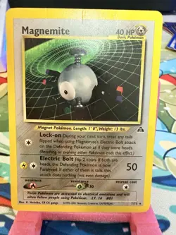 2001 Pokemon TCG Magnemite 7/75 Neo Discovery Unlimited Holo Rare WoTC HP - Image 1