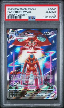 2023 POKEMON SWORD & SHIELD CROWN ZENITH #GG45 FULL ART/DEOXYS VMAX PSA 10 - Image 1