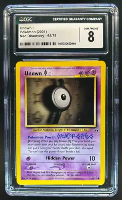 2001 Pokemon Neo Discovery Unown I #68/75 CGC 8 - Image 1