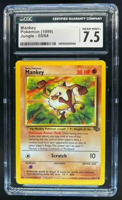 1999 Pokemon Jungle Mankey #55/64 CGC 7.5 - Image 1