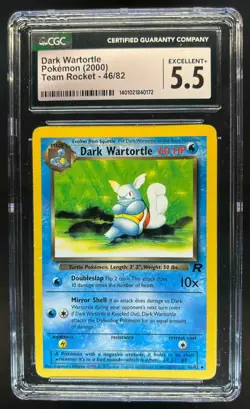 2000 Pokemon Team Rocket Dark Wartortle #46/82 CGC 5.5 - Image 1