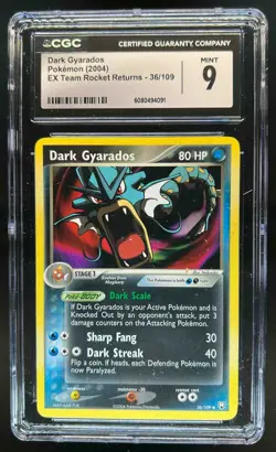 2004 Pokemon EX Team Rocket Returns Dark Gyarados #36/109 CGC 9 - Image 1