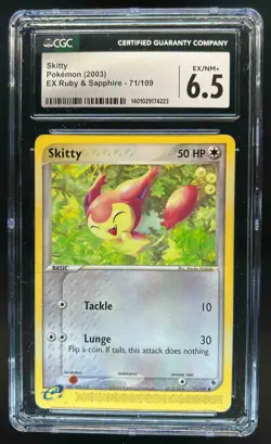 2003 Pokemon EX Ruby & Sapphire Skitty #71/109 CGC 6.5 - Image 1