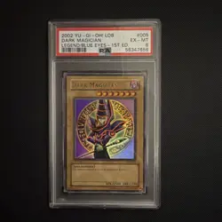 Yu-Gi-Oh Dark Magician LOB-005 the Legend of Blue Eyes White Dragon 1st Ed PSA 6 - Image 1