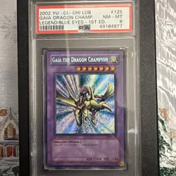 Gaia the Dragon Champion 1st Edition (Glossy) LOB-125 PSA 8 Yu-Gi-Oh! - Image 1