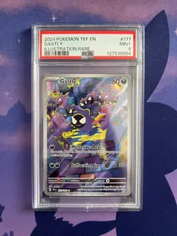2024 Pokemon Temporal Forces Gastly Illustration Rare 177/162 PSA 9 MINT - Image 1