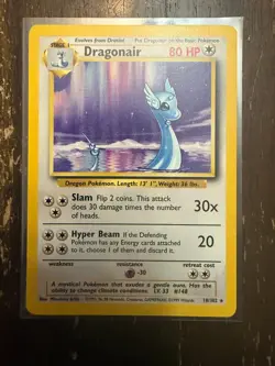 Pokemon TCG - Dragonair - 18/102 - Rare - Base Set Unlimited NM Matt - Image 1