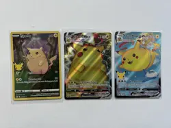 Pokemon TCG Pikachu Card Lot | 3 Cards From Celebrations & Vivid Voltage - Image 1