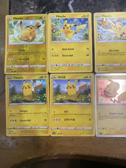 12 Pokemon Pikachu Cards 9 English 3 Japanese 5 Holo Sword And Shield - Image 2