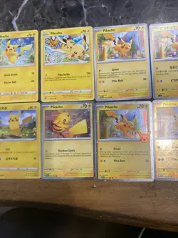 12 Pokemon Pikachu Cards 9 English 3 Japanese 5 Holo Sword And Shield - Image 3