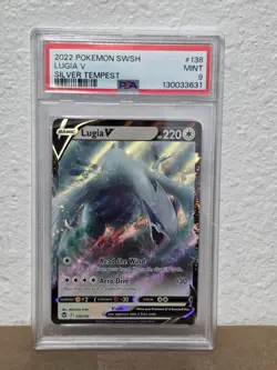 PSA 9 MINT Lugia V 138/195 Silver Tempest Holo Ultra Rare Full Art Pokemon Card - Image 1