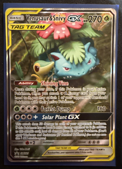 Pokemon Venusaur & Snivy GX SM229 Sun & Moon Holo Black Star Promo - Image 1