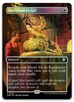 Steelshaper's Gift (Borderless) #629 (Foil) (NM) Commander Masters CMM Magic MTG - Image 1