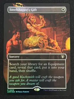 1x MTG Steelshaper's Gift (Borderless, Foil) - Commander Masters (CMM) #629 - Image 1
