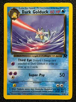 Dark Golduck 37/82 Base Set Series Team Rocket Uncommon Stage 1 Pokemon Card NM - Image 1