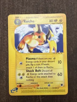 Raichu 61/165 Rare Pokemon Card Expedition E Reader Series Vintage TCG 2002 - Image 1