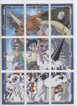 Japanese Digimon Adventure 9 Card Puzzle Set Joe Kido Gomamon 1999 Zudomon - Image 1