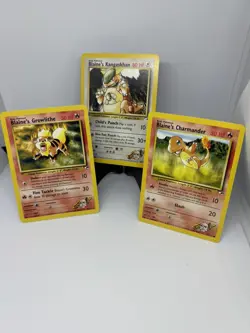 Pokemon TCG Gym Heroes Blaine’s 3 Card Lot #35,36,61/132 1ST Edition Kangaskhan - Image 1